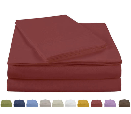 NC Home Fashions Beauty In Basic Solid Color Bed Sheet set, Twin, Marsala