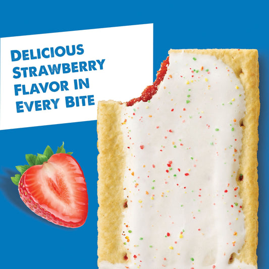 Pop-Tarts Frosted Strawberry Instant Breakfast Toaster Pastries, 27 oz, 16 Count Box