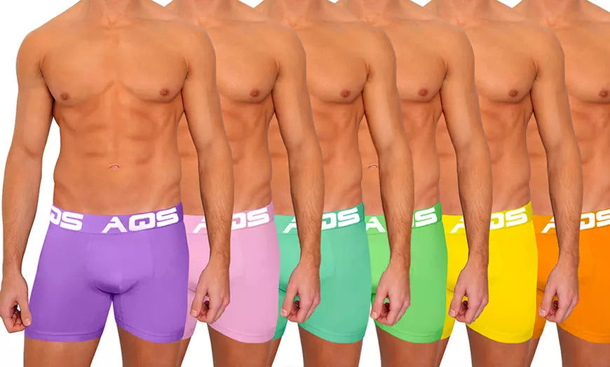 5 Pack AQS Men Solid Color Boxer Briefs